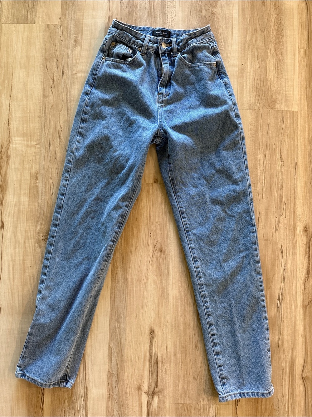 White Foc High-Waisted straight leg jeans